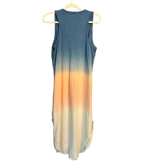 Natural Reflections Medium Tie Dyed Midi Dress 100% Cotton Ombre Scoop Hem Boho - Picture 2 of 6